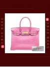 HERMES BIRKIN 30 (Pre-owned) - Fuchsia pink, Ostrich leather, Ghw